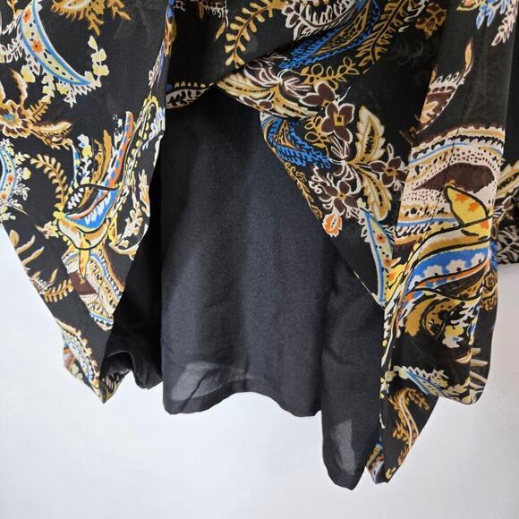 Ulla Popken Tunic 16/18 Sheer Boho Paisley Embroidered Sequins Blouse Whimsigoth - Picture 8 of 11